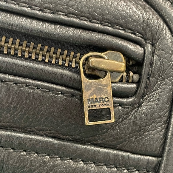 Marc New York Pebbled Black Leather Moto Jacket - Picture 7 of 16